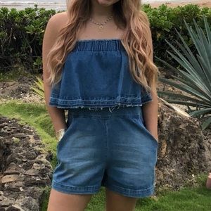 Denim Romper